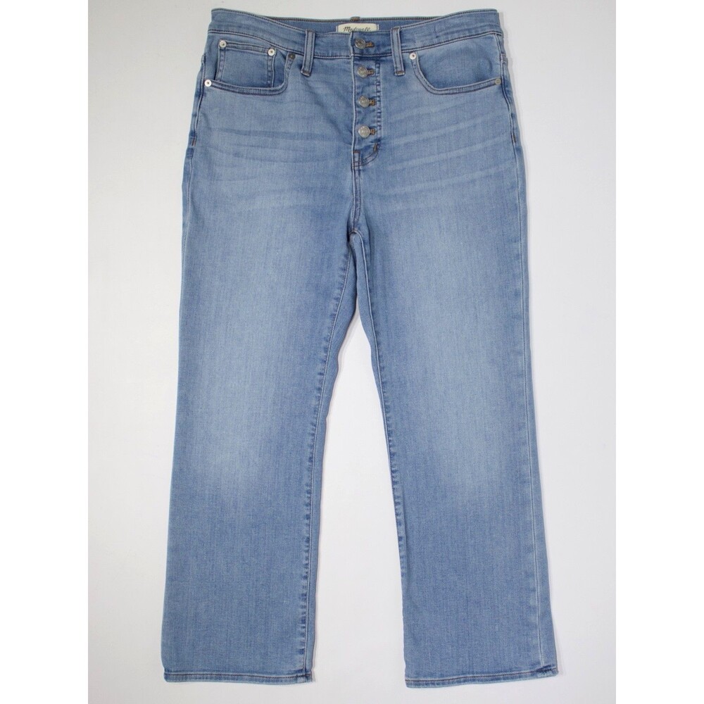 Madewell Cali Demi Boot 25" Crop High Waist Light Wash Jeans Women Size 29 (J1) - Picture 2 of 15